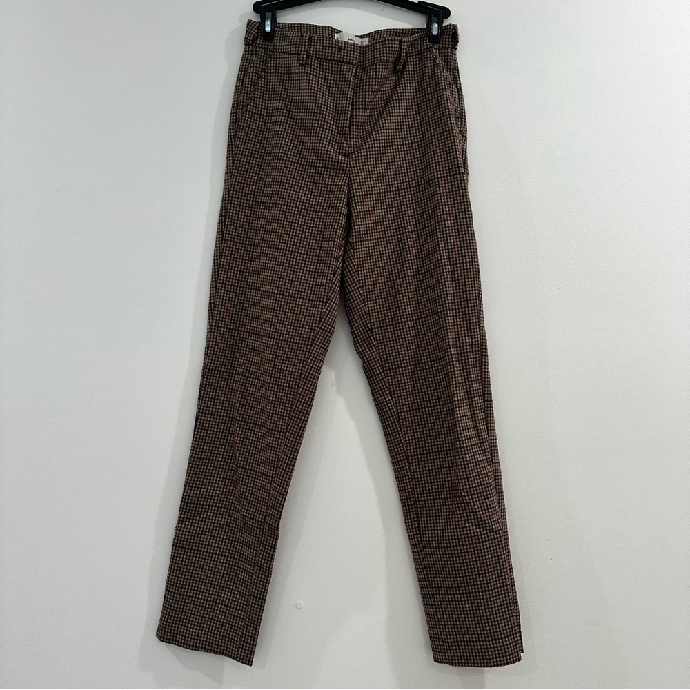 Mango Women’s Brown Checkered Pants